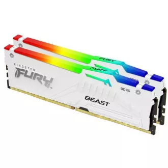 KINGSTON DIMM DDR5 32GB (Kit of 2) 6000MT/s CL40 FURY Beast Biela RGB XMP