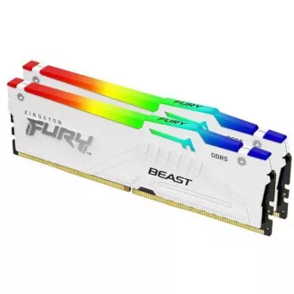 KINGSTON DIMM DDR5 32GB (Kit of 2) 6000MT/s CL36 FURY Beast RGB Biela EXPO