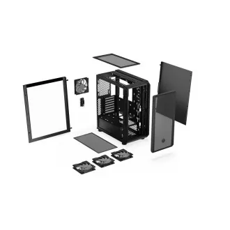 ENDORFY Case Arx 500 ARGB, Priehľadná bočnica, ATX, 4x140mm ARGB Fan, čierna