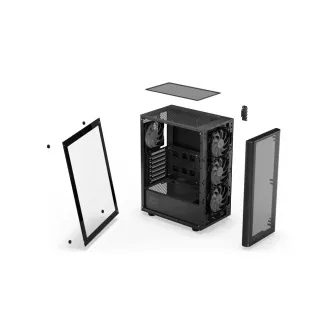 ENDORFY Case Ventum 200 ARGB, Priehľadná bočnica, ATX, 4x120mm ARGB Fan, čierna