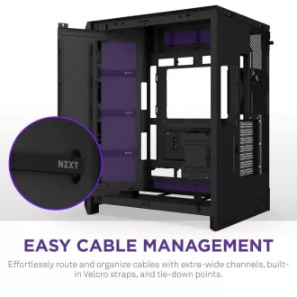 NZXT skriňa H9 Flow dvojkomorová ATX / 4x140mm fan / až 10xfan / perforovaný top / preskl. bočnice, front / čierna