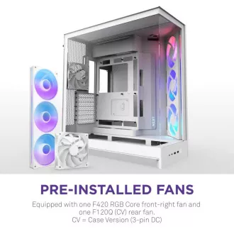 NZXT skriňa H9 Flow ARGB dvojkomorová ATX / 3xRGB 140 mm / 1x 120mm fan / presklená / biela