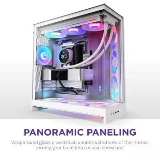 NZXT skriňa H9 Flow ARGB dvojkomorová ATX / 3xRGB 140 mm / 1x 120mm fan / presklená / biela