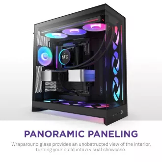 NZXT skriňa H9 Flow RGB dvojkomorová ATX / 1x140 RGB mm / 1x 120mm RGB fan / presklená / čierna