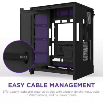 NZXT skriňa H9 Flow RGB dvojkomorová ATX / 1x140 RGB mm / 1x 120mm RGB fan / presklená / čierna
