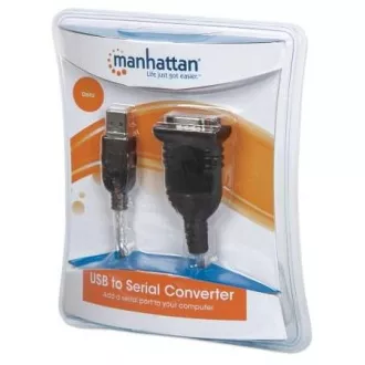 MANHATTAN prevodník z USB na sériový port (USB AM/DB9M, RS232), blister