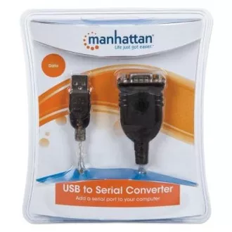 MANHATTAN prevodník z USB na sériový port (USB AM/DB9M, RS232), blister