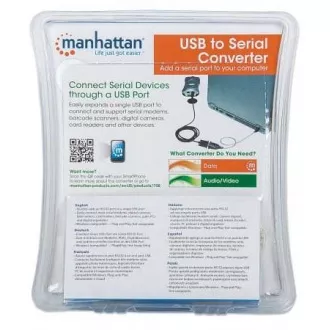 MANHATTAN prevodník z USB na sériový port (USB AM/DB9M, RS232), blister