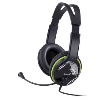 GENIUS slúchadlá s mikrofónom HS-400A, čiernozelené