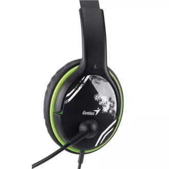 GENIUS slúchadlá s mikrofónom HS-400A, čiernozelené