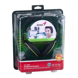 GENIUS slúchadlá s mikrofónom HS-400A, čiernozelené
