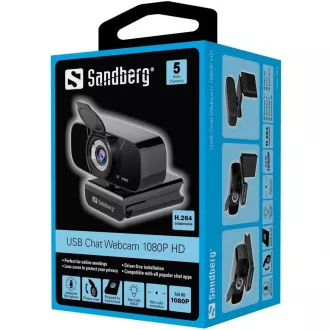 Sandberg USB kamera Webcam Chat 1080p, čierna