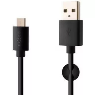 FIXED dátový a nabíjací kábel, USB-A -> USB-C, 20 W, dĺžka 2 m, čierna