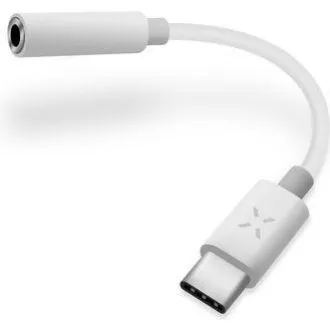 FIXED redukcia USB-C na 3,5 mm jack s DAC chipom, biela