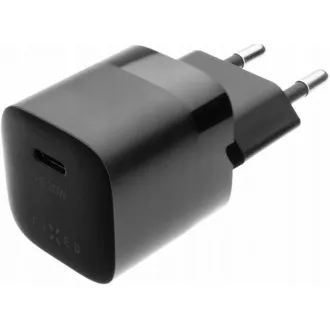 FIXED nabíjačka do siete Mini, konektor USB-C. podpora PD, 20 W, čierna