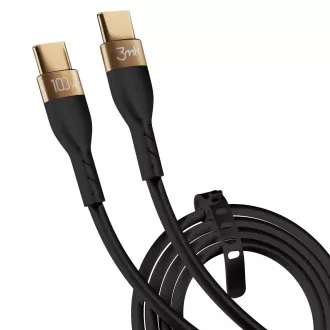 3mk dátový kábel - Hyper Silicone Cable C to C 2m 100W, čierna