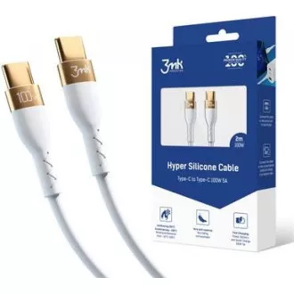 3mk dátový kábel - Hyper Silicone Cable C to C 2m 100W, biela 3mk dátový kábel - Hyper Silicone Cable C to C 2m 100W, biela