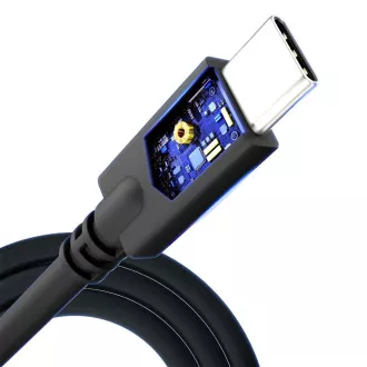 3mk dátový kábel - Hyper Cable 4k60Hz 1m 100W C to C, čierna