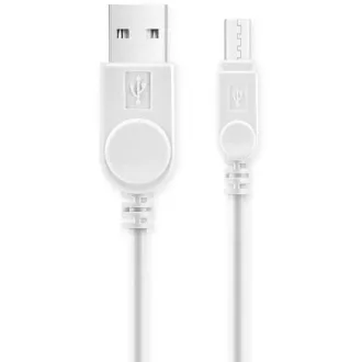 ALIGATOR dátový kábel s predĺženým konektorom microUSB, 2A, biela