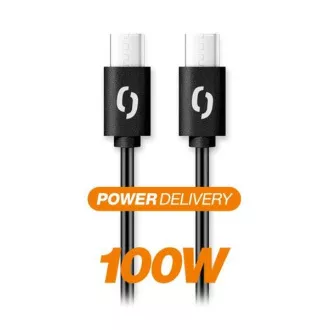ALIGATOR dátový kábel POWER 100W, USB-C/USB-C 5A, dĺžka 1, 5 m, čierna ALIGATOR dátový kábel POWER 100W, USB-C/USB-C 5A, dĺžka 1, 5 m, čierna