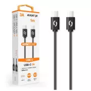 ALIGATOR dátový kábel POWER 60W, USB-C/USB-C 3A, dĺžka 1 m, čierna