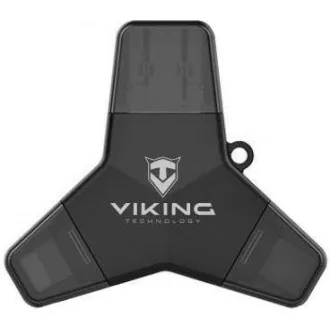 Viking USB Flash disk 3.0 4v1 s koncovkou Lightning/Micro USB/USB/USB-C, 64 GB, čierna