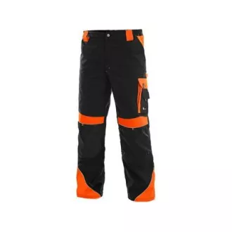 Nohavice do pása CXS SIRIUS BRIGHTON, čierno-oranžová, veľ. 56