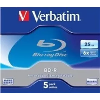 VERBATIM BD-R SL(5-pack) Blue-Ray/Jewel/6x/25GB