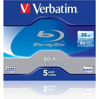 VERBATIM BD-R SL(5-pack) Blue-Ray/Jewel/6x/25GB