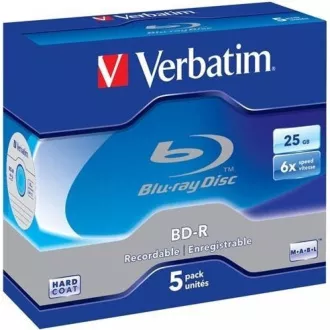 VERBATIM BD-R SL(5-pack) Blue-Ray/Jewel/6x/25GB
