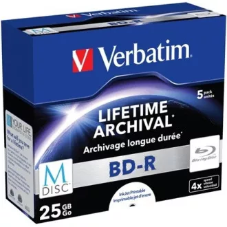 VERBATIM MDisc BD-R(5-pack)Jewel/4x/25GB