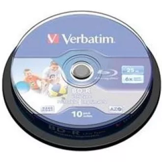 VERBATIM BD-R SL Datalife HTL (10-pack) Blue-Ray/Spindle/6x/25GB Wide Printable