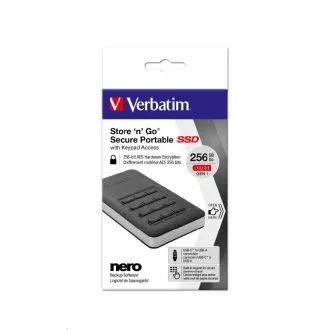VERBATIM externý SSD Incl.KEYPAD 256GB USB3.1 GDPR