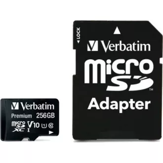 VERBATIM MicroSDXC karta 256GB Premium, U1 + adaptér