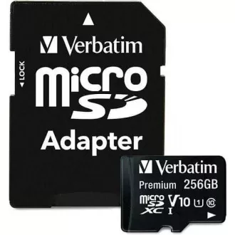 VERBATIM MicroSDXC karta 256GB Premium, U1 + adaptér