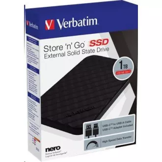 VERBATIM externý SSD 1TB Store 'n' Go Portable USB3.2 Gen 1, čierna