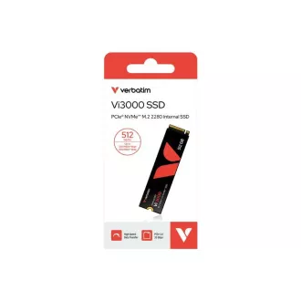 VERBATIM SSD Vi3000 Internal PCIe NVMe M.2 SSD 512GB, W 2500/R 3300 MB/s