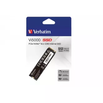 VERBATIM SSD Vi5000 Internal PCIe NVMe M.2 SSD 512GB, W2500/R 5000 MB/s