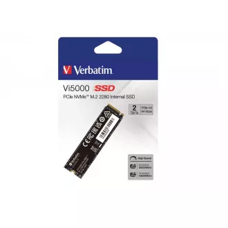 VERBATIM SSD Vi5000 Internal PCIe NVMe M.2 SSD 2TB, W 4300/R 5000 MB/s