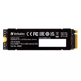 VERBATIM SSD Vi7000G Internal PCIe NVMe M.2 SSD 4TB, W 6700/R 7400MB/s