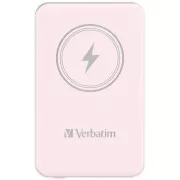 VERBATIM Powerbanka Charge 'n' Go, Magnetická, 5000 mAh, USB-C, Ružová