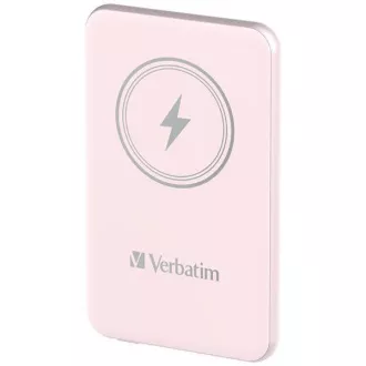 VERBATIM Powerbanka Charge 'n' Go, Magnetická, 5000 mAh, USB-C, Ružová