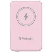VERBATIM Powerbanka Charge 'n' Go, Magnetická, 10000 mAh, USB-C, Ružová