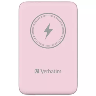 VERBATIM Powerbanka Charge 'n' Go, Magnetická, 10000 mAh, USB-C, Ružová VERBATIM Powerbanka Charge 'n' Go, Magnetická, 10000 mAh, USB-C, Ružová