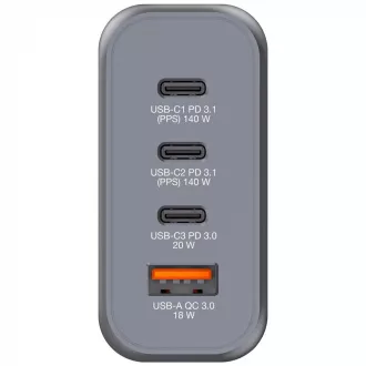 VERBATIM GaN Nabíjačka do siete GNC-100, 100W, 3x USB-C, 1x USB