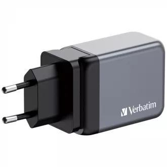 VERBATIM GaN Nabíjačka do siete GNC-65, 65W, 2x USB-C, 1x USB VERBATIM GaN Nabíjačka do siete GNC-65, 65W, 2x USB-C, 1x USB