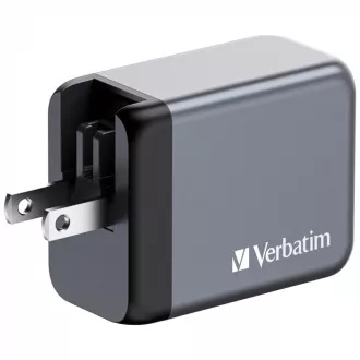 VERBATIM GaN Nabíjačka do siete GNC-65, 65W, 2x USB-C, 1x USB VERBATIM GaN Nabíjačka do siete GNC-65, 65W, 2x USB-C, 1x USB