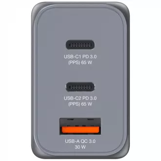 VERBATIM GaN Nabíjačka do siete GNC-65, 65W, 2x USB-C, 1x USB VERBATIM GaN Nabíjačka do siete GNC-65, 65W, 2x USB-C, 1x USB