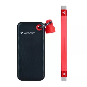 VERBATIM externý SSD 1TB Pocket USB3.2 Gen 2, čierna/červená