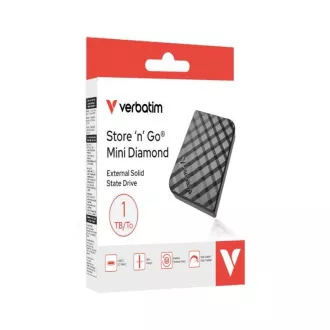 VERBATIM Externý SSD 512GB Store 'n' Go Mini Diamond, USB-C, čierna VERBATIM Externý SSD 512GB Store 'n' Go Mini Diamond, USB-C, čierna